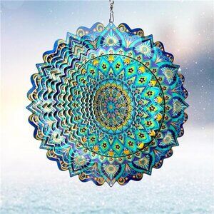 Wind Spinners Peacock Mandala Wind Spinner 3D Hanging Wind Sculpture
